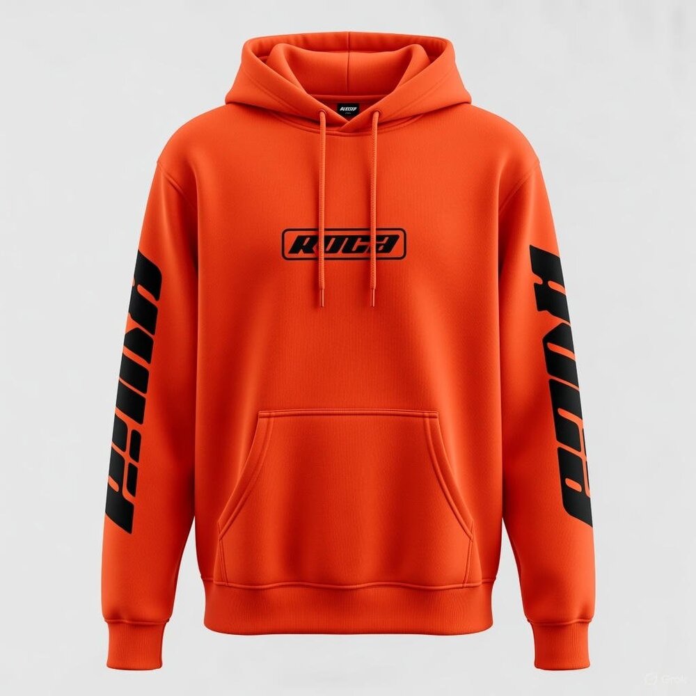 RVCA Orange Racing Hoodie Men L Large